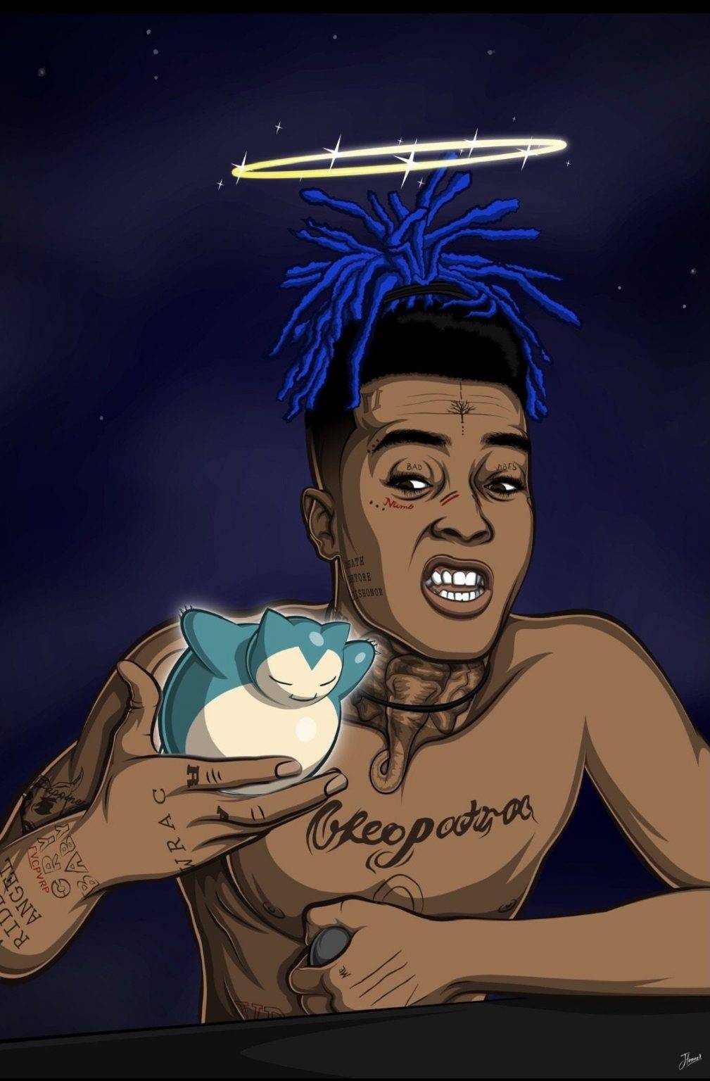 Xxxtentacion Snorlax Poster Poster Canvas Wall Art Print Rugsers 