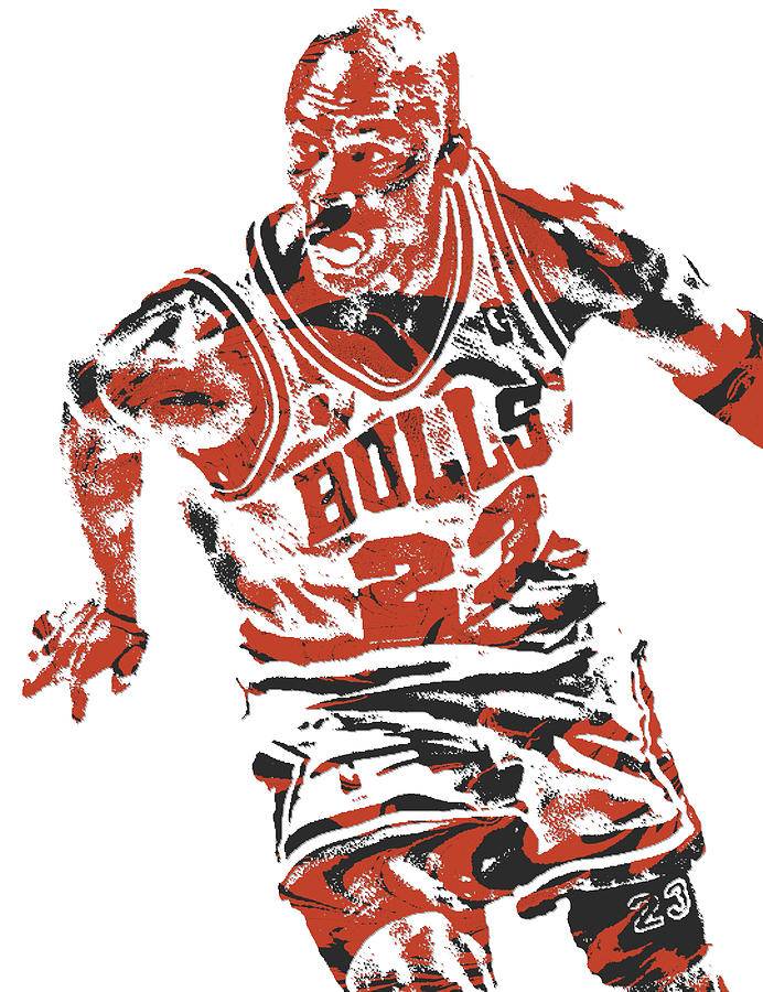 Michael Jordan CHICAGO BULLS PIXEL ART 15 Poster