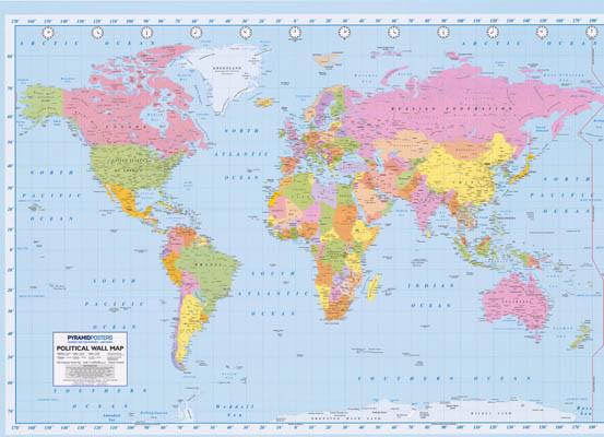 Political World Map Xl Giant – Poster | Canvas Wall Art Print Poster ...